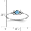 Sterling Silver Rhodium-plated Polished Lab Created Blue Opal Ring