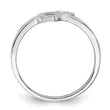 Sterling Silver Rhodium-plated White Created Opal Inlay Heart Ring - Birthstone Company