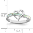 Sterling Silver Rhodium-plated White Created Opal Inlay Heart Ring - Birthstone Company