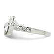 Sterling Silver CZ & Chinese Crystal Teardrop Ring