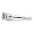 Sterling Silver Rhodium plated Blue Crystal & CZ Ring