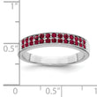 Sterling Silver Rhodium-plated Polished Red Crystal Ring