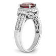 Sterling Silver Rhodium plated Smoky Pink & White CZ Ring