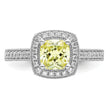 Sterling Silver Rhodium plated White and Yellow CZ Ring