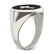 Sterling Silver Rhodium-plated Enameled Cross Ring