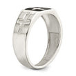 Sterling Silver Rhodium-plated Enameled Cross Ring