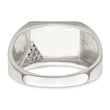 Sterling Silver Black Enameled and CZ Mens Ring