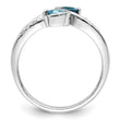Sterling Silver Rhod-plated .8t.w. LSBT/White Topaz Swirl Ring - Birthstone Company