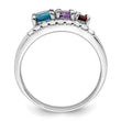 Sterling Silver RH-plated 1.12t.w. LSBT/AM/GA/WT Ring - Birthstone Company