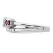 Sterling Silver RH-plated 1.12t.w. LSBT/AM/GA/WT Ring - Birthstone Company