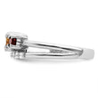 Sterling Silver RH-plated 1.02t.w. PE/CI/GA/WT Bypass Ring - Birthstone Company
