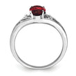 Sterling Silver Rhodium-plated Garnet Ring