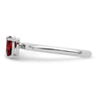 Sterling Silver Rhodium-plated Polished Pear Garnet & White Topaz Ring