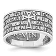 AMEN Sterling Silver Rhodium-plated Size 13 Lord's Prayer Ring