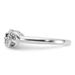 Sterling Silver Rhodium-plated Garnet and CZ Swirl Ring - Birthstone Company