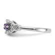 Sterling Silver Rhodium-plated Amethyst Ring