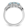 Sterling Silver Rhodium-plated Light Swiss Blue Topaz Ring - Birthstone Company