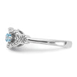 Sterling Silver Rhodium-plated Light Swiss Blue Topaz Ring - Birthstone Company