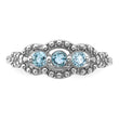 Sterling Silver Rhodium-plated Light Swiss Blue Topaz Ring - Birthstone Company