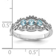 Sterling Silver Rhodium-plated Light Swiss Blue Topaz Ring - Birthstone Company