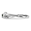SS Rhodium Chrome Diopside and Peridot  and CZ Star Curved Ring