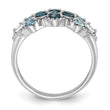 Sterling Silver Rhodium-Plated London Lt. Swiss Blue and White Topaz Ring - Birthstone Company