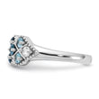 SS Rhodium-plated London Lt. Swiss Blue and White Topaz Ring
