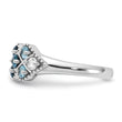 Sterling Silver Rhodium-Plated London Lt. Swiss Blue and White Topaz Ring - Birthstone Company