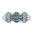 Sterling Silver Rhodium-Plated London Lt. Swiss Blue and White Topaz Ring - Birthstone Company