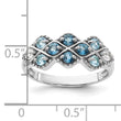 Sterling Silver Rhodium-Plated London Lt. Swiss Blue and White Topaz Ring - Birthstone Company