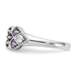 Sterling Silver Rhodium-plated Garnet Amethyst and White Topaz Ring - Birthstone Company
