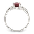 Sterling Silver Polished Garnet Ring - Birthstone Company