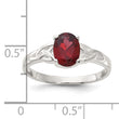Sterling Silver Polished Garnet Ring - Birthstone Company
