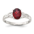 Sterling Silver Polished Garnet Ring - Birthstone Company