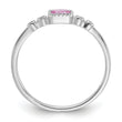 SS Rhodium-plated .43Created Pink Sapphire and .02Cr. Sapphire Ring