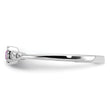 Sterling Silver Rhodium-Plated .43Created Pink Sapphire and .02Cr. Sapphire Ring - Birthstone Company