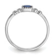 SS Rhodium-plated .02Cr. Blue Spinel and .02Cr. White Sapphire Ring