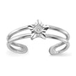 Sterling Silver Rhodium-plated CZ Star Toe Ring