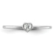 Sterling Silver Rhodium-plated CZ Heart Ring