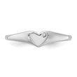 Sterling Silver Rhodium-plated CZ Heart Signet Ring