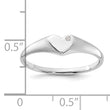 Sterling Silver Rhodium-plated CZ Heart Signet Ring