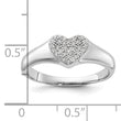 Sterling Silver Rhodium-plated Micro Pave CZ Heart Ring