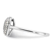 Sterling Silver Rhodium-plated Pave CZ Heart Ring