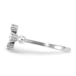 Sterling Silver Flash Platinum-plated CZ Cross Ring