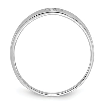 Sterling Silver Rhodium-plated Polished Cut-out Cross Ring