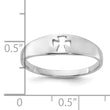 Sterling Silver Rhodium-plated Polished Cut-out Cross Ring