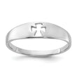 Sterling Silver Rhodium-plated Polished Cut-out Cross Ring