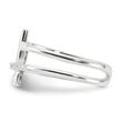 Sterling Silver E-coated CZ Cross Open Back Ring