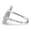 Sterling Silver Rhodium-plated  Double Cross CZ Open Back Ring