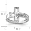 Sterling Silver Rhodium-plated INRI Crucifix Ring